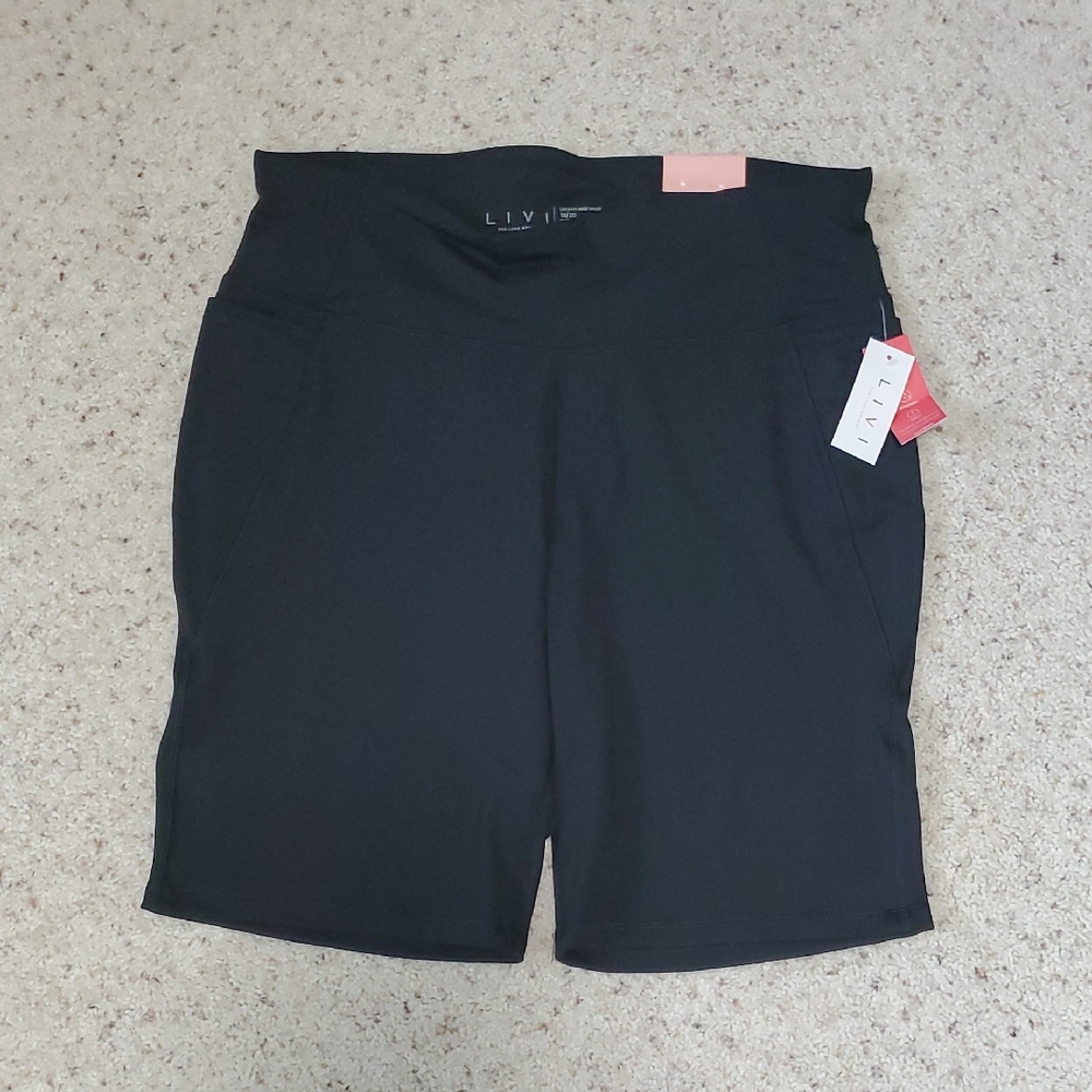 Lane Bryant Black LIVI Pull-On Bike Shorts